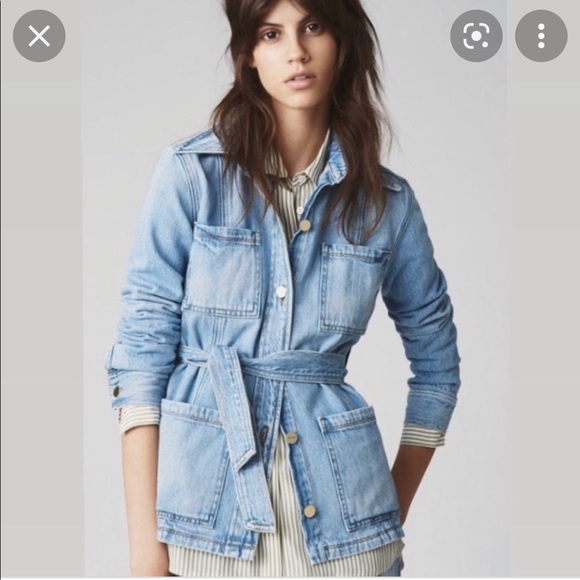 Frame Denim Jackets & Blazers - FRAME Le Patch Pocket Belted Denim Jacket Size XS